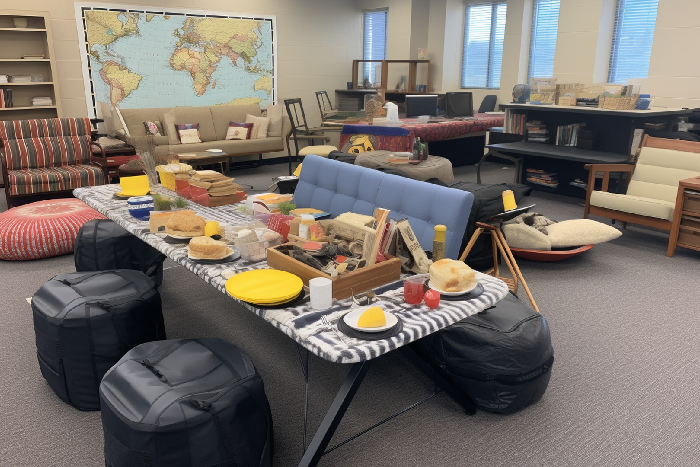 A view of the clean and modern new mess facility at VPLS Seoni